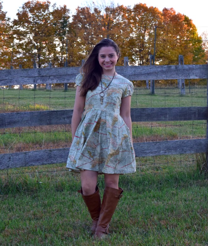 Oh the Places You'll Go: Map Dress- Trish Stitched
