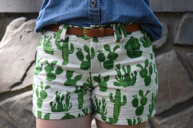 Cactus Print Gina Shorts- Trish Stitched